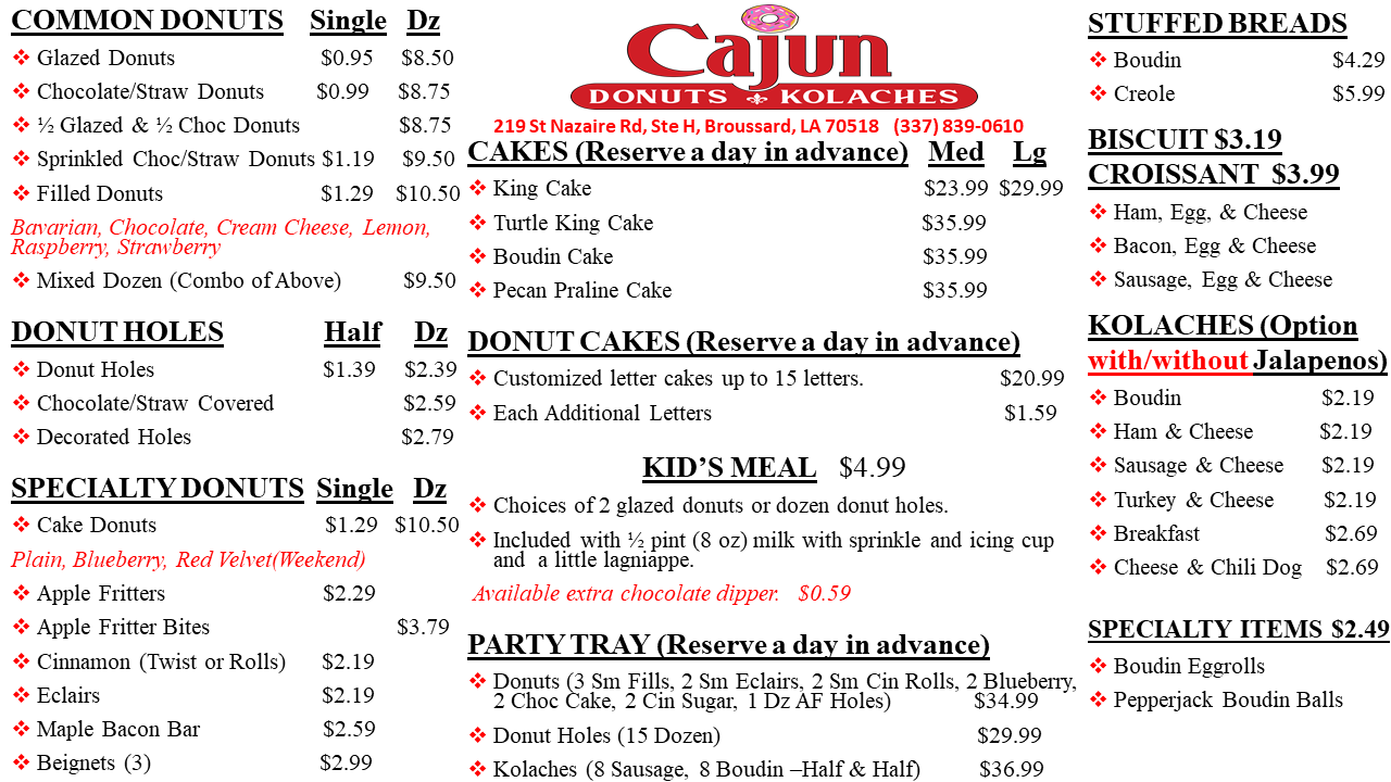 Cajun Grill Mall Menu at Erminia Maria blog